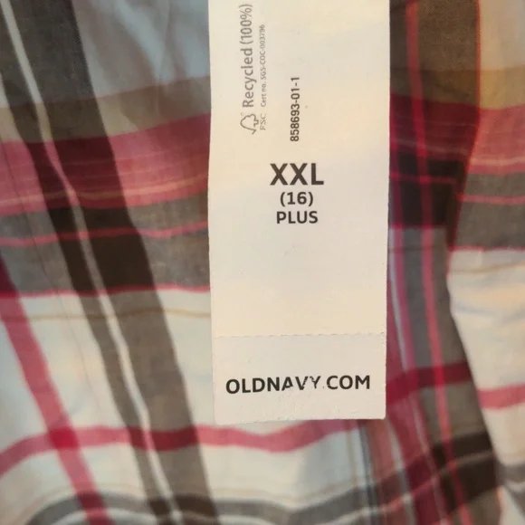 Old Navy Women's Size XXL 16 Plaid Ruffle Hem Shirt Dress New with Tags Flawed - Picture 5 of 12
